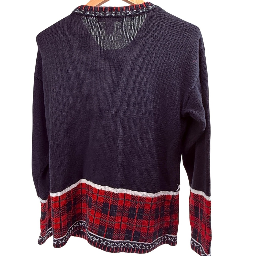 Bryn Connelly Vintage Christmas Holiday Cardigan Sweater Holly Plaid Button Up S - Picture 7 of 9